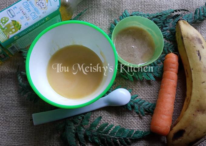 Mpasi 6 month Tim Ayam Wortel + Pure Pisang