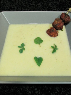 Una foto de Gazpacho de melón al poleo menta