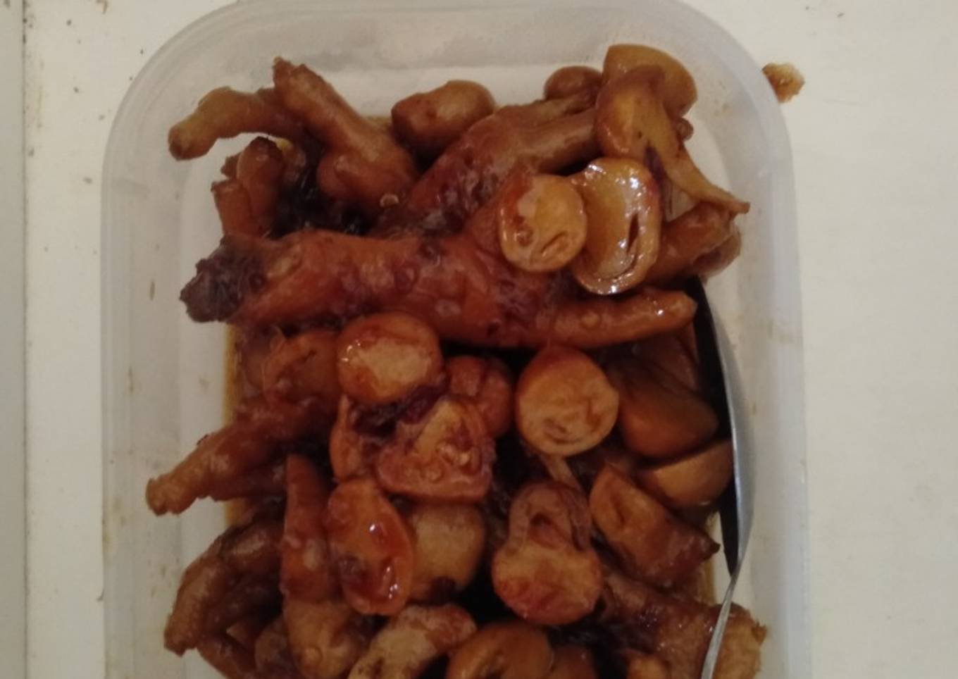 Jamur kacing ceker kecap pedas
