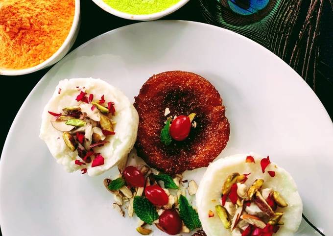 Recipe of Quick Phirni cake with mini carrot malpua