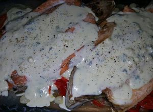 Una foto de Trucha al roquefort 