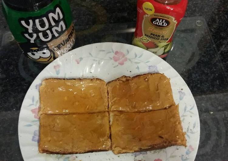 Recipe of Quick Peanut butter and jam toast