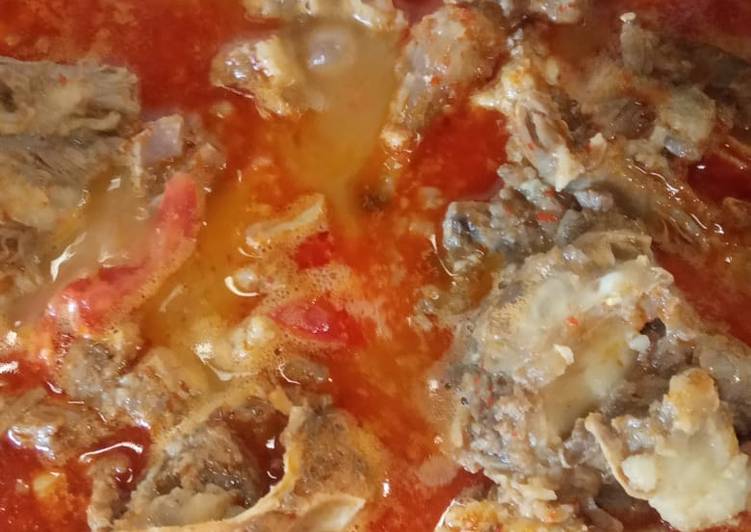 Cara Gampang Membuat Daging kambing masak pedes, Enak