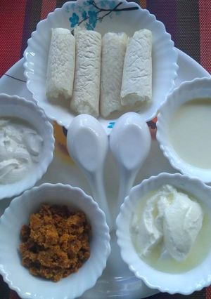 A picture of "Sunga saul"- rice cooked in Bamboo tubes.