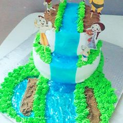A picture of Chota bheem theme cake.