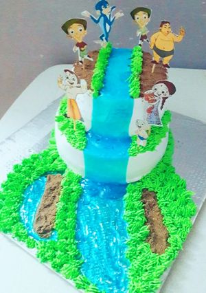 A picture of Chota bheem theme cake.
