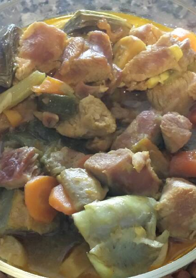 Una foto de Guiso de verduras con carne de pavo
