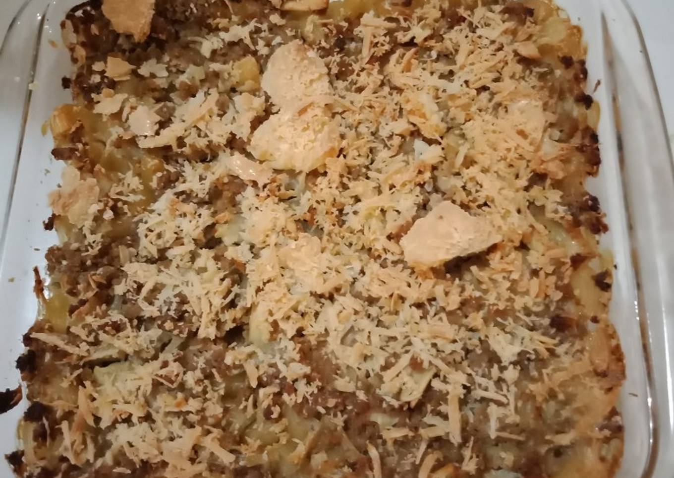 Makaroni schotel panggang susu kelapa