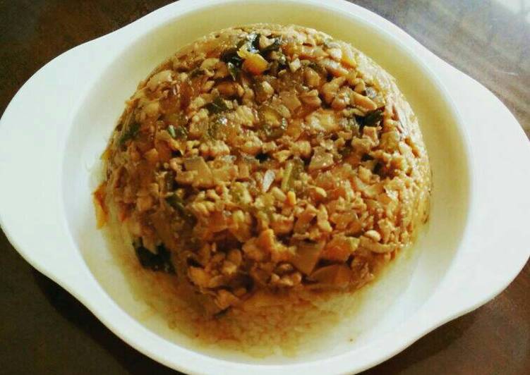 Nasi Tim Ayam Jamur / Steam Chicken Mushroom Rice