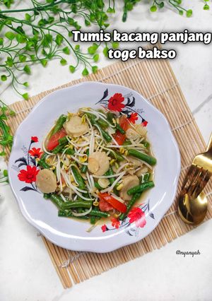 Foto resep Tumis Kacang Panjang Toge Bakso