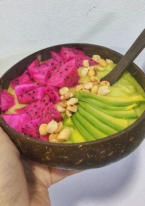 Hình của món Tối nhẹ bụng với sinh tố bơ chuối.