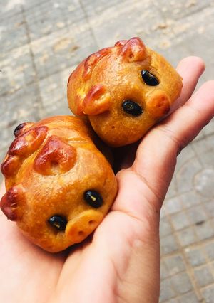 Hình của món Bánh trung thu con heo.