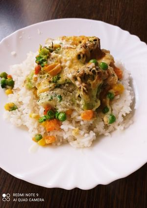 Tejszínes zöldséges hal 🐟 recept fotója