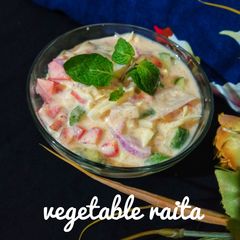 A picture of Vegetable raita.