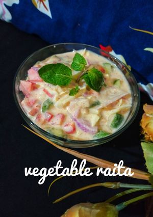 A picture of Vegetable raita.