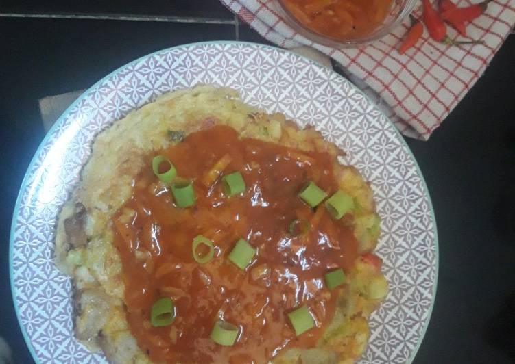 Proses Menyiapkan Fuyunghai udang baso, Bisa Manjain Lidah