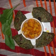 A picture of Spinach paratha.