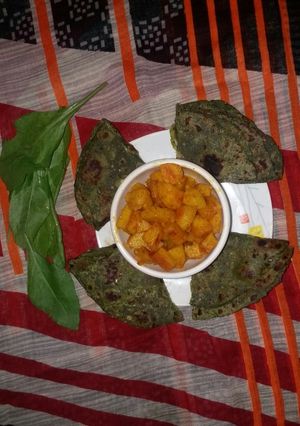 A picture of Spinach paratha.