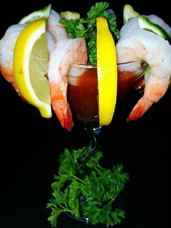 A picture of Mike's Crazy EZ Shrimp Cocktails.