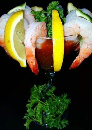 A picture of Mike's Crazy EZ Shrimp Cocktails.
