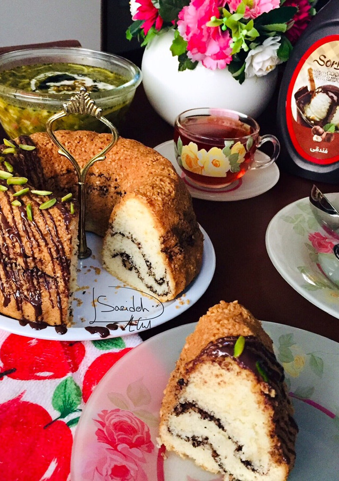 عکسی از دستور کیک با روکش کنجد