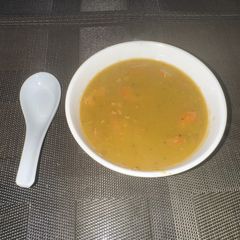 A picture of Wonderful tasty HEALTHY split green soup with ham (from Greece via-my great friend from Austria).