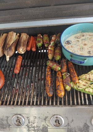 Una foto de Papas chorreadas asadas