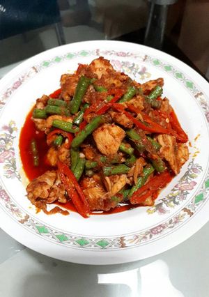 รูปของ ผัดไก่พริกแกงถั่ว