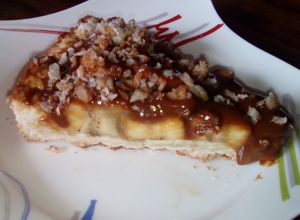 Una foto de Tarta Banoffee (cambur - banana, dulce de leche y coco tostado)