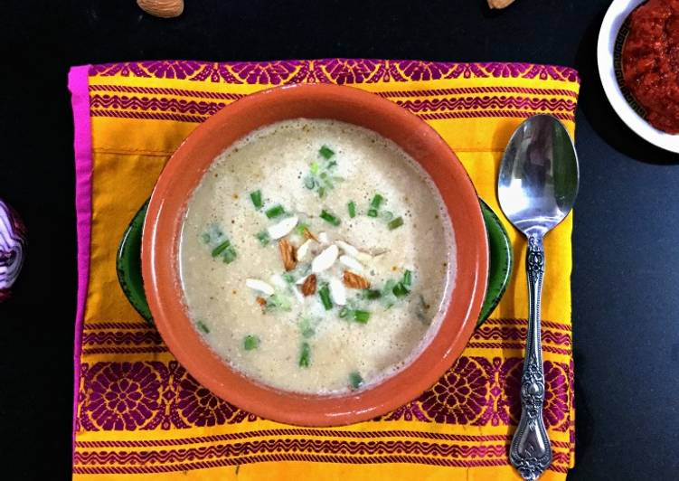 Moroccon Spiced Cauliflower and Almond Soup