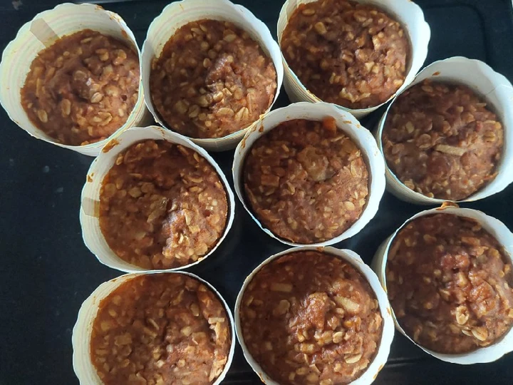 Cara Simple Membikin Resep  OAT MUFFIN isi kismis pisang dan apel yang Enak Banget, Enak