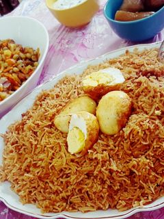 صورة لوصفة برياني لحم بالبيض المسلوق 🍛🥚