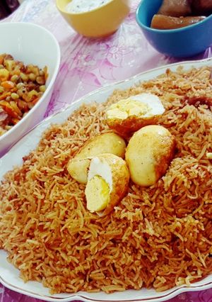 صورة لوصفة برياني لحم بالبيض المسلوق 🍛🥚