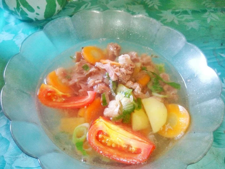 Cara Mudah Menyiapkan Resep Sup sapi wortel kentang berempah Anti Ribet, Mantap