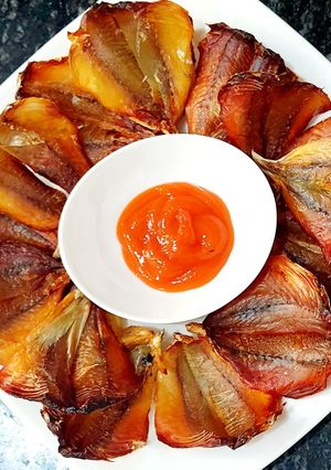 Hình của món Cá chỉ vàng khô nướng nckd.
