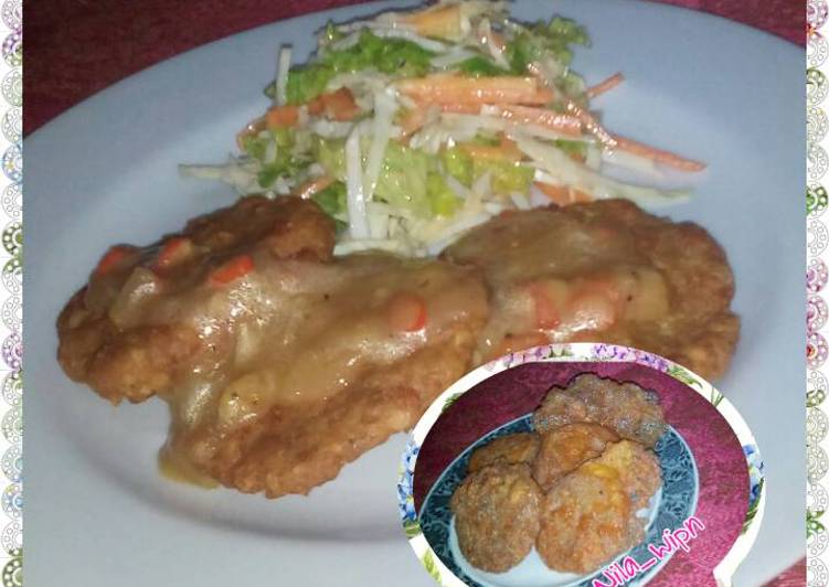 Steak & Perkedel Tempe + Saus Lada Hitam Pedas