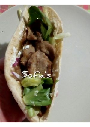 A picture of Homemade Pork Gyro in Cypriot Pita.