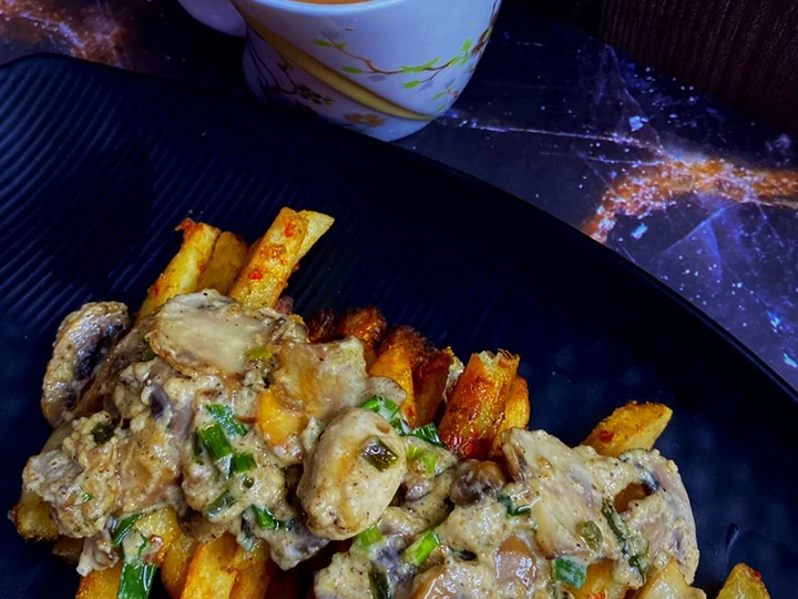Recipe Cheesy Mushroom French Fries the So Delicious Appealing