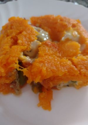 Una foto de Pastel de coreanito con verduras y pollo.! Rico y saludable