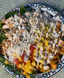 Grilled Chicken Soul Salad with Cilantro Lime Rice and Mango Salsa