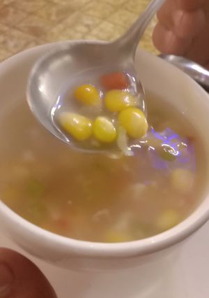A picture of Sweet Corn soup.