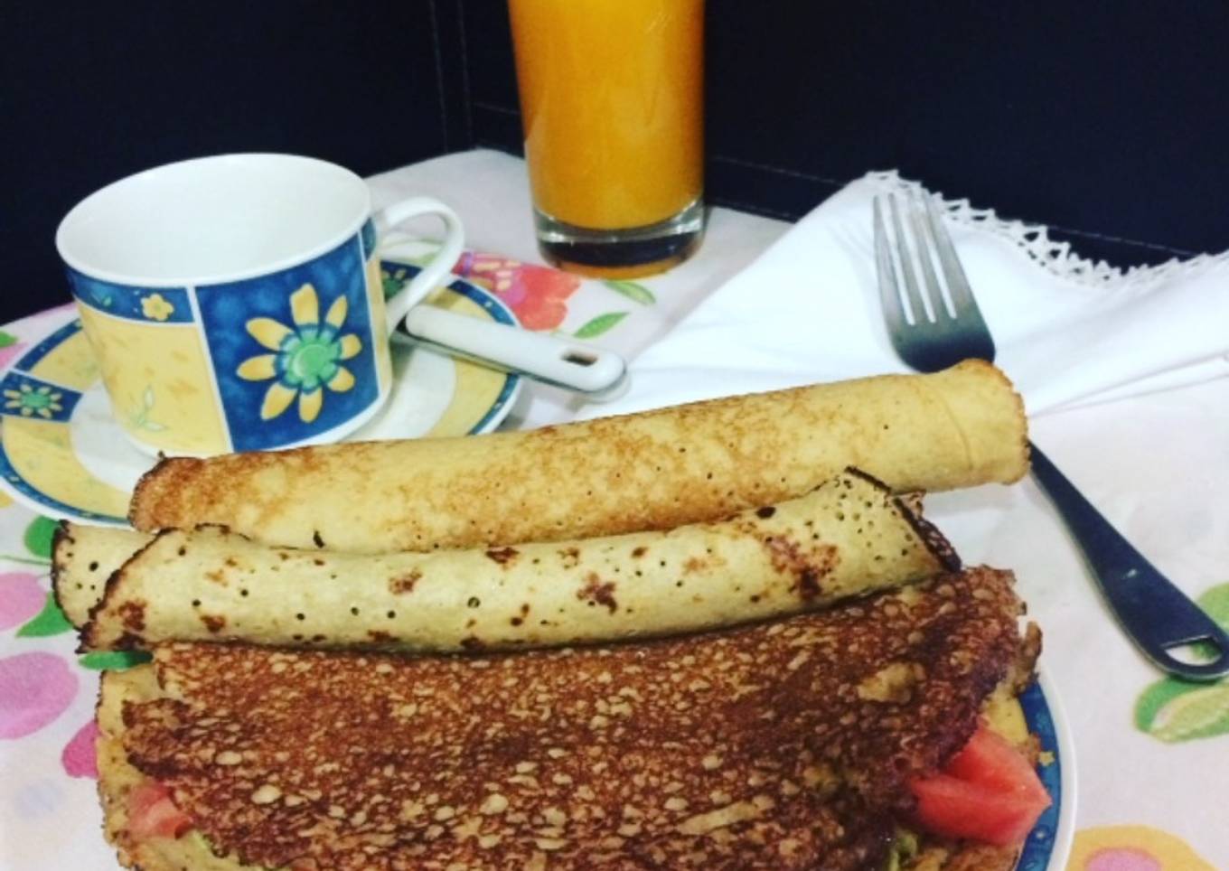 Crepe de garbanzos y avena