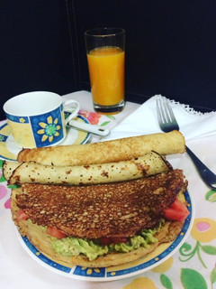 Una foto de Crepe de garbanzos y avena