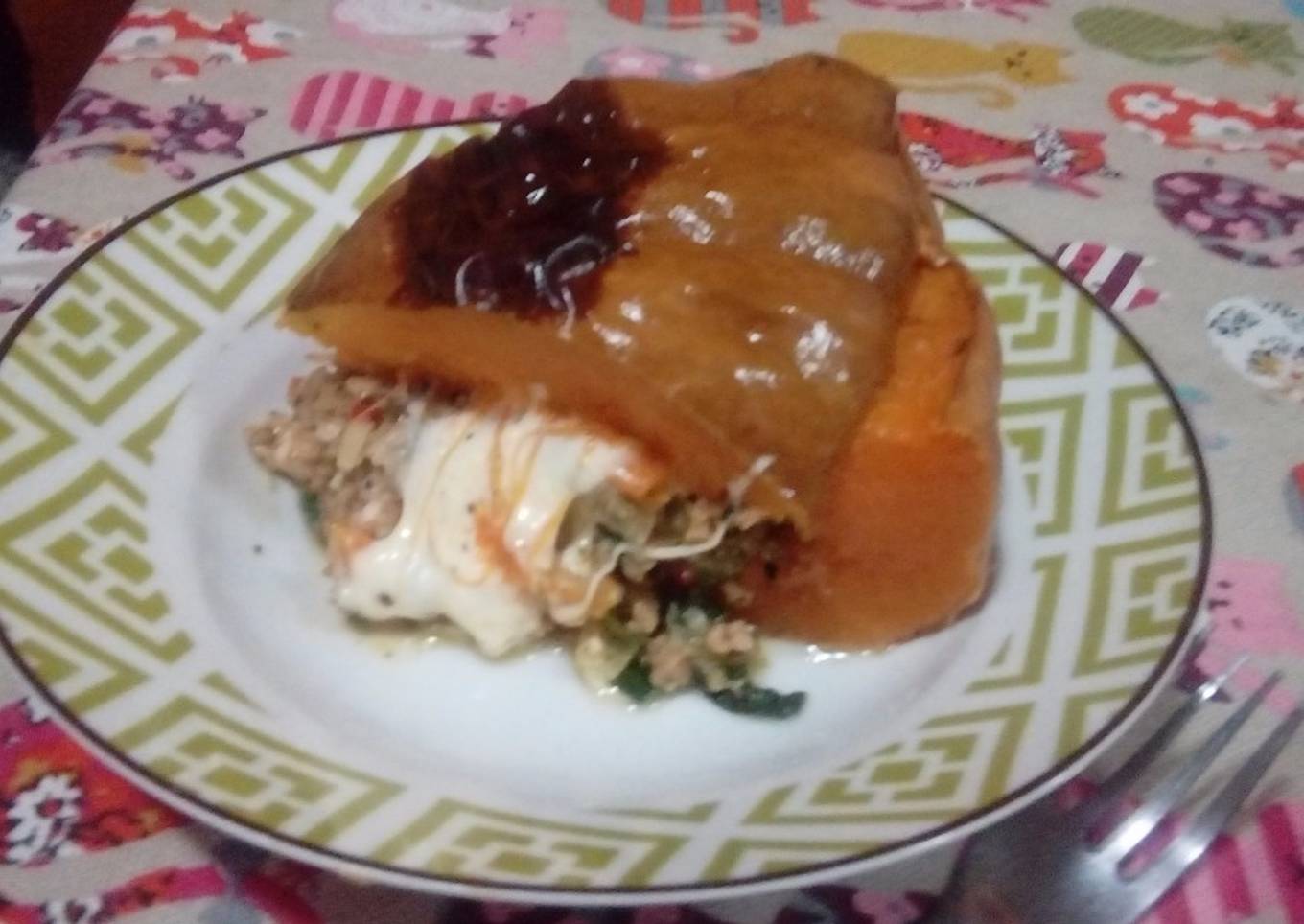 Calabaza rellena de vegetales