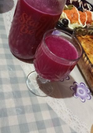 صورة لوصفة مشروب الشمندر والبرتقال والليمون 🍋🍊
