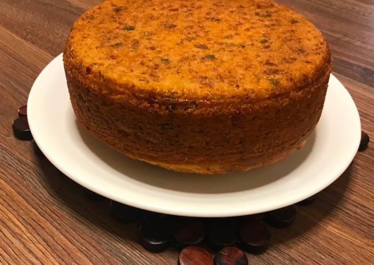 Eggless Pineapple Tutty-Fruity Cake (without condensed milk and butter)