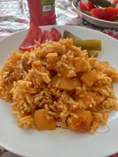 عکسی از دستور کته کدو حلوایی 🎃