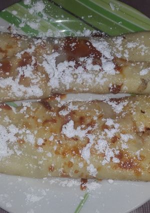 Una foto de Panqueques con dulce de leche