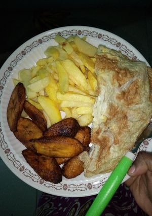Irish, plantain and egg ainihin hoton girkin