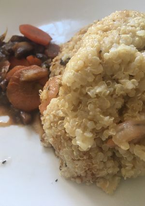 Una foto de Risotto de quinoa con camarones (Quinotto)